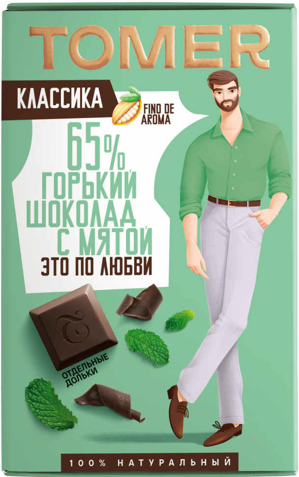  Фабрика Томер  Горький шоколад с МЯТОЙ, 90г в Белореченске